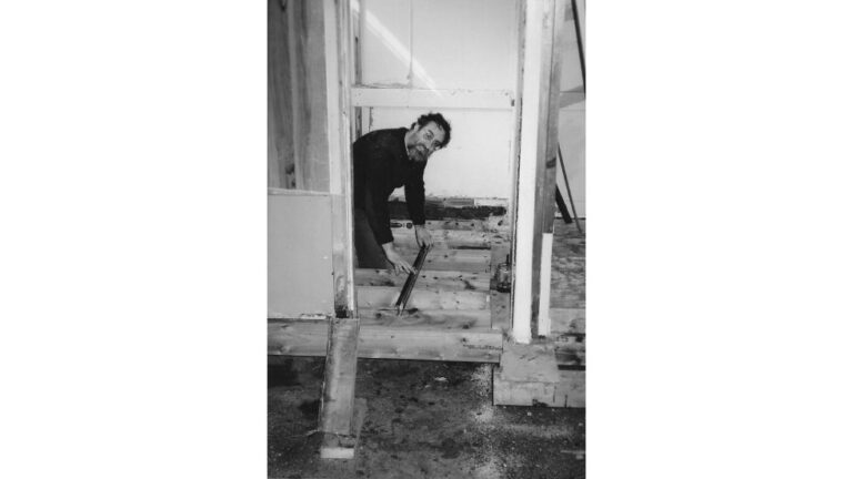 Dave working on the new floor