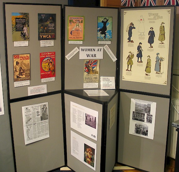 Display commemorating women at war in WW1